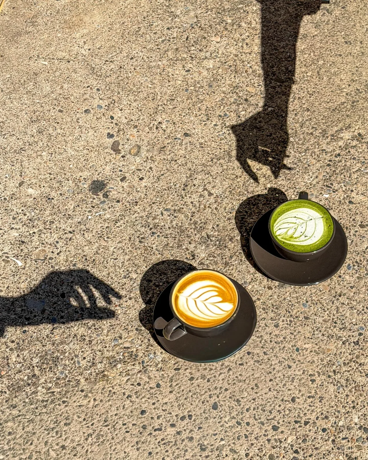 Kahveni seç, gölgene poz ver, anın tadını çıkar İster latte, ister matcha